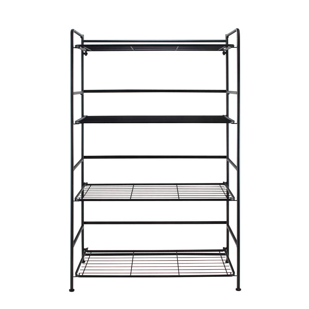 Advantus FlipShelf Four-Shelf Unit, 26.5w x 12d x 43h, Black