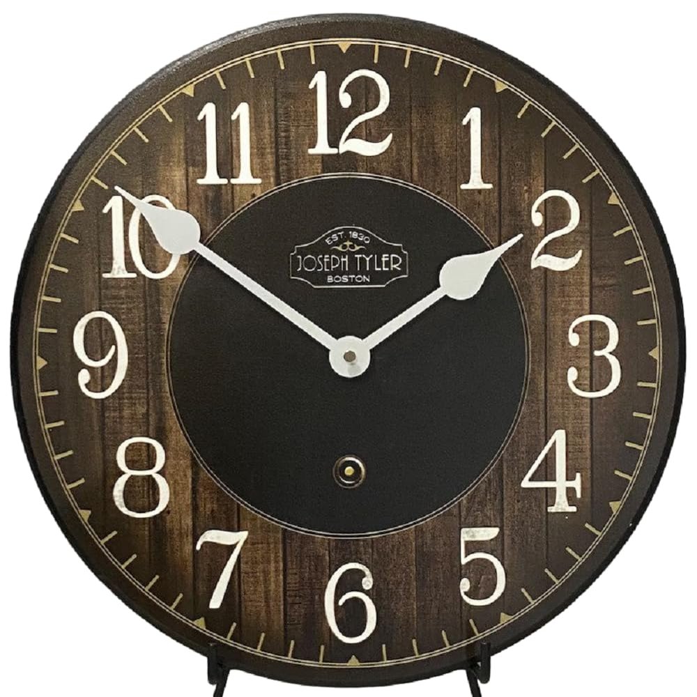 Black & Brown Wood Slats Wall Clock | Ultra Quiet Quartz Mechanism | Hand Made in USA Beautiful Crisp Lasting Color | Comes in 8 Sizes | 24-Inch