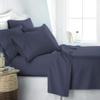 JESIRA Egyptian Cotton Sateen Weave Finish 6pc Sheet Set 10-12 inch deep Mattress 620 Thread Count Navy Blue Solid,Emperor - 84" x 84" view 1