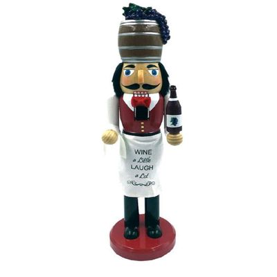 Santa's Workshop Home Indoor Occasional Decorative 14" Wine Steward Nutcracker