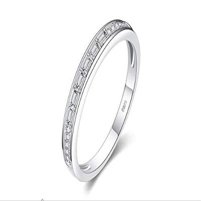Bansriracha Cubic Zirconia Half Eternity Channel Set Wedding Band 925 Sterling Silver Rings Promise Anniversary Fashion Women (7)