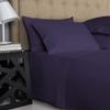 600-Thread-Count 100% Egyptian Cotton Bed Sheets, 5-Pc King,Dark Purple Sheet Set, Sateen Weave, Fits Mattress Upto 33'' Deep Pocket view 2
