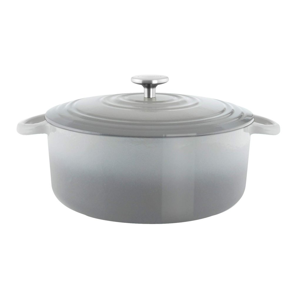 Chantal Cast Iron Dutch Oven, 7 qt, US Formulated Premium Enamel, Fade Grey