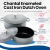Chantal Cast Iron Dutch Oven, 7 qt, US Formulated Premium Enamel, Fade Grey view 2