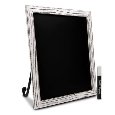 TenXVI Designs 18"x22" Magnetic Chalkboard Sign - Remove Legs to Vertically or Horizontally Hang or Stand - Perfect for Kitchen Countertop, Tabletops, Weddings, Home Decor - White