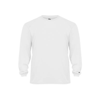 Badger Sports Tri-Blend L/S Tee White Large
