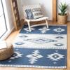 SAFAVIEH Area Rug 8x10 - Augustine Collection - Large - Navy & Creme, Rustic Boho Tribal Design, Easy Cleaning, Ideal for Living Room, Bedroom, Office, Dining Space (AGT426N) view 1
