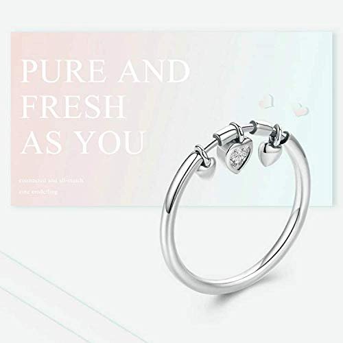 Bansriracha 925 Sterling Silver Glittering Heart Clear CZ Anel Female Ring Women Wedding Engagement Jewelry (9)