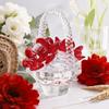 H&D HYALINE & DORA Crystal Red Rose Flower Basket Crystal Collectible Figurines Ornaments for Home Decor Table Centerpiece view 2