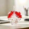 H&D HYALINE & DORA Crystal Red Rose Flower Basket Crystal Collectible Figurines Ornaments for Home Decor Table Centerpiece view 3