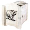 Montana Woodworks Homestead Collection Magazine Rack with Laser Engraved Bear Design, 18" L x 14" W x 16" H, Ready to Finish view 2