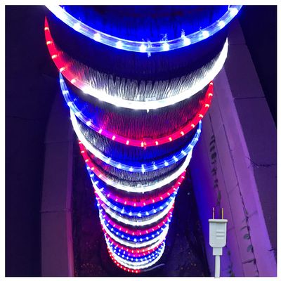 Russell Decor 200ft/60m Led Rope Lights Lamps Kit Indoor Outdoor Decorative Lighting for Patriotic 4th of July Memorial Day Decor Party Trees Patio Deck Flexible String Tube Lights- Blue Red White