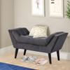 Alunaune Velvet Tufted Ottoman Bed Bench for Bedroom End of Bed Bench Ottoman, Upholstered Small Entryway Bench Modern Storage Footstool Bench with Wooden Legs-Dark Gray view 1