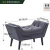 Alunaune Velvet Tufted Ottoman Bed Bench for Bedroom End of Bed Bench Ottoman, Upholstered Small Entryway Bench Modern Storage Footstool Bench with Wooden Legs-Dark Gray view 2