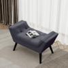 Alunaune Velvet Tufted Ottoman Bed Bench for Bedroom End of Bed Bench Ottoman, Upholstered Small Entryway Bench Modern Storage Footstool Bench with Wooden Legs-Dark Gray view 3