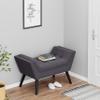 Alunaune Velvet Tufted Ottoman Bed Bench for Bedroom End of Bed Bench Ottoman, Upholstered Small Entryway Bench Modern Storage Footstool Bench with Wooden Legs-Dark Gray view 4