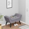 Alunaune Velvet Tufted Ottoman Bed Bench for Bedroom End of Bed Bench Ottoman, Upholstered Small Entryway Bench Modern Storage Footstool Bench with Wooden Legs-Light Gray view 4