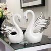 PANRODO Swan Statue Elegant Sculpture Ornaments Figurine Home Furnishing Decoration Ceramic Sculptures view 1