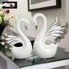 PANRODO Swan Statue Elegant Sculpture Ornaments Figurine Home Furnishing Decoration Ceramic Sculptures view 2