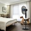 COSTWAY Pedestal Fan, 3-Speed Digital Control- Adjustable Height- Oscillating Standing Fan w/Timer- LCD Display- Double Blades- Remote Control, 16-Inch view 3