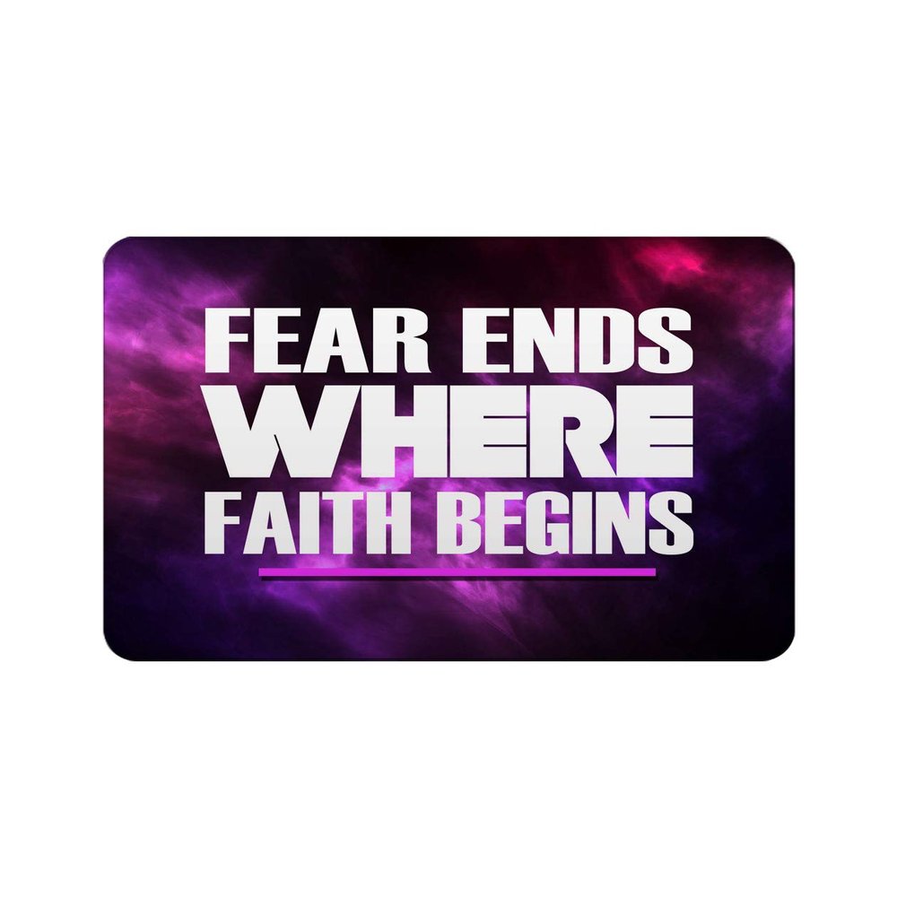 Makoroni - FEAR ENDS WHERE FAITH BEGINS Rectangle Magnet, 2"x3" Refrigerator Magnet, DesO80