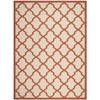 4' x 5'7" Rectangle Transitional Casual Geometric Trellis Pattern Accent Indoor Outdoor Non Slip Area Rug, Modern & Contemporary Classic Smooth Durable Colorful Beige Terracotta Beige Brown Area Rug view 1
