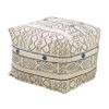 Occasion Gallery White African Mud Cloth Inspired Pouf, Floor Ottoman Seating, Footrest, Stuffed Comfy Chair, Floor Cushion Accent, 20" X 20" X 14" (1 Piece), 100% Cotton view 1