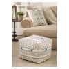 Occasion Gallery White African Mud Cloth Inspired Pouf, Floor Ottoman Seating, Footrest, Stuffed Comfy Chair, Floor Cushion Accent, 20" X 20" X 14" (1 Piece), 100% Cotton view 2