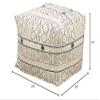 Occasion Gallery White African Mud Cloth Inspired Pouf, Floor Ottoman Seating, Footrest, Stuffed Comfy Chair, Floor Cushion Accent, 20" X 20" X 14" (1 Piece), 100% Cotton view 3