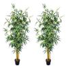 AMERIQUE Pair 4 Feet Bamboo Tree Artificial Plant with in Nursery Pot, Real Touch Technology view 1