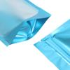 100 Translucent/Blue Poly Zip Seal Stand Up Heat Sealable Reusable Pouch (5" x 7", Translucent/Blue) view 4