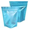 100 Translucent/Blue Poly Zip Seal Stand Up Heat Sealable Reusable Pouch (4" x 6", Translucent/Blue) view 1