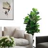 AMERIQUE Pack of Two (2) Gorgeous & Dense 5' Fiddle Leaf Fig Tree Artificial Silk Plant, with Nursery Pot, Feel Real Technology, Super Quality, Green view 3