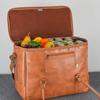 Freshore 6 Wine Bottles Carrier Leather Bag - Insulated Cooler Travel Tote - Premium Large Portable Bottle Carrying, Waterproof Full Padding Wine Lovers Protection, Light Brown view 3