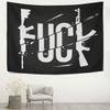 AGONA Tapestry Fuck Guns Print Black Tapestry Wall Hanging Decorative Wall Tapestries Wall Art Wall Blanket Bedding Tapestry for Bedroom Living Room Dorm Home Decor 80"x60" view 3