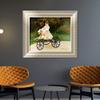 INVIN ART Framed Canvas Art Giclee Print Jean Monet on his Hobby Horse by Claude Monet Wall Art Living Room Home Office Decorations(European Style Silver Frame,20"x24") view 2