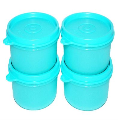 Tupperware (4) Large Snack Cups 8 Ounce Serving in Blue