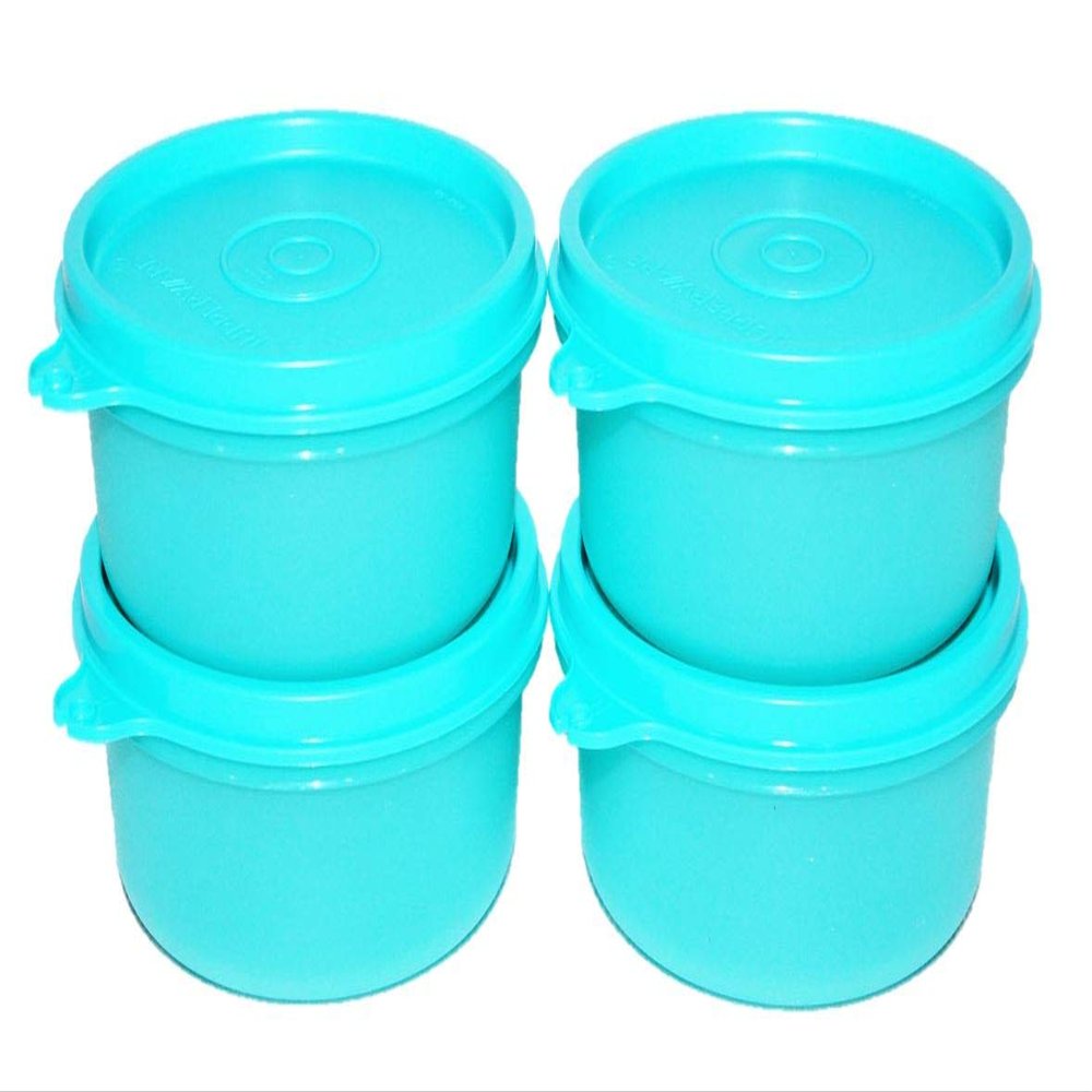 Tupperware (4) Large Snack Cups 8 Ounce Serving in Blue