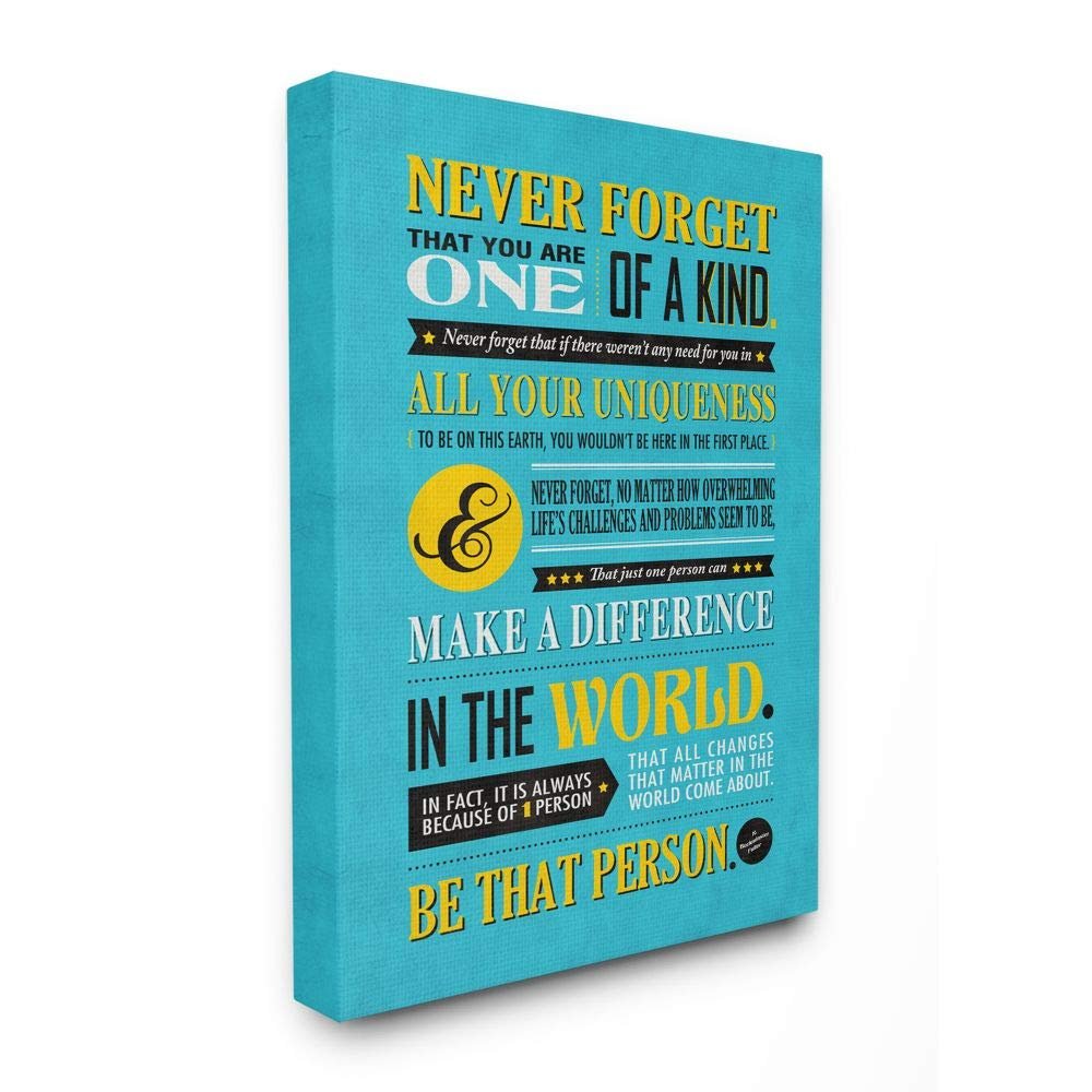 Stupell Industries One of A Kind Inspirational Yellow Blue Design Canvas, Multi-Color