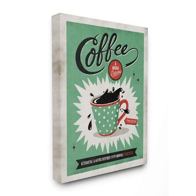 Stupell Industries Coffee Cure Vintage Comic Book Green Red Design Canvas, Multi-Color