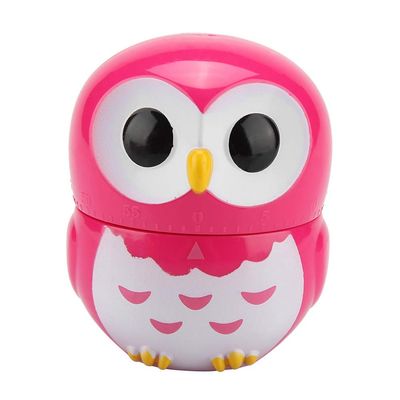 Kitchen Timer, Cute Owl Shape Mechanical Timer, Manual Egg Kitchen Timer Countdown Timer for Home Kitchen Cooking Baking(Rose)