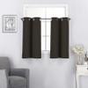 Rooney Blackout Curtain Tiers for Kitchen - Window Treatment Grommet Home Dcor Small Panels Valances for Nursery/Basement/Bathroom Window, 30 x 36 inch, Brown, 2 Pieces view 1