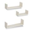 Americanflat Light Wood Finish Floating Shelves - Set of 3 - U Shaped Wall Mounted Display Ledges for Bedroom, Living Room, Bathroom, Kitchen, and Office view 1