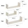 Americanflat Light Wood Finish Floating Shelves - Set of 3 - U Shaped Wall Mounted Display Ledges for Bedroom, Living Room, Bathroom, Kitchen, and Office view 2