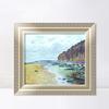 INVIN ART Framed Canvas Art Giclee Print Low Tide at Varengeville 02, 1882 by Claude Monet Wall Art Living Room Home Office Decorations(European Style Silver Frame,20"x24") view 1