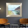 INVIN ART Framed Canvas Art Giclee Print Low Tide at Varengeville 02, 1882 by Claude Monet Wall Art Living Room Home Office Decorations(European Style Silver Frame,20"x24") view 2