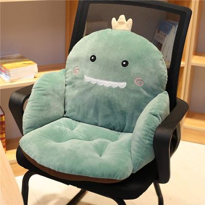 Waist Backrest Pad Seat Cushion,Home Office Chair, Car Seat, Recliner Non-Slip Warm Velvet Back Support Cushion for Adult and Child's (Dinosaur)