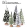 30 Pcs Mini Christmas Trees DIY Xmas Bottle Brush Trees Miniature Sisal Snow Frost Fir Small Artificial Trees Tabletop Trees with Wooden Bases Micro Scenery Landscape Trees for Christmas Party Decor view 3