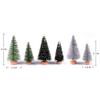 30 Pcs Mini Christmas Trees DIY Xmas Bottle Brush Trees Miniature Sisal Snow Frost Fir Small Artificial Trees Tabletop Trees with Wooden Bases Micro Scenery Landscape Trees for Christmas Party Decor view 4