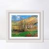 INVIN ART Framed Canvas Art Giclee Print The Church at Varengeville and the Gorge of Les Moutiers, 1882 by Claude Monet(Modern Simple White Frame with Mat,20"x24") view 1